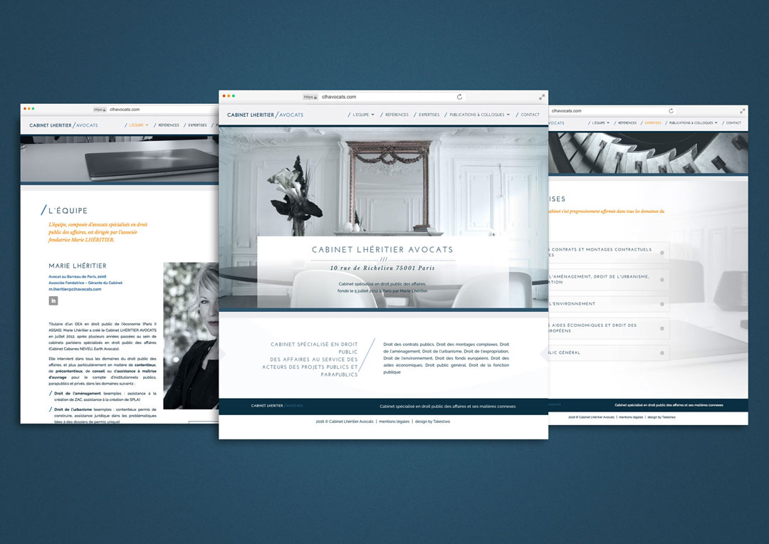 Agence Takestwo : webdesign pour le cabinet Lhéritier Avocats