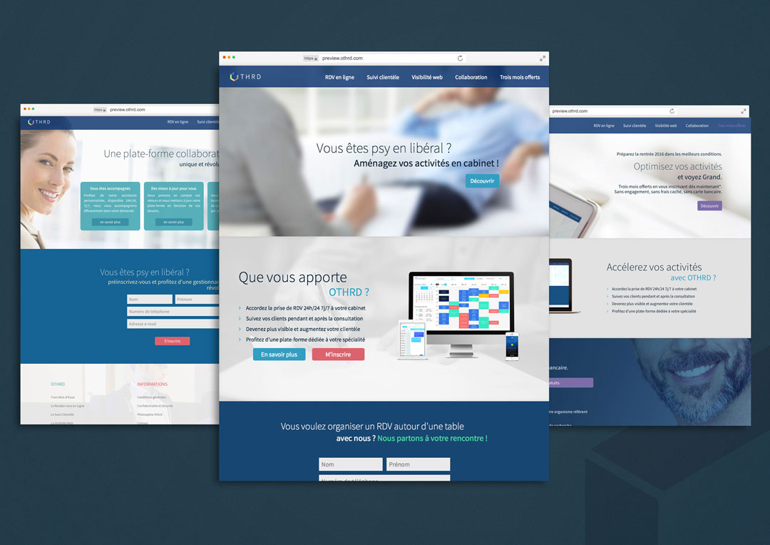 Agence Takestwo : développement site web pour la plateforme Othrd